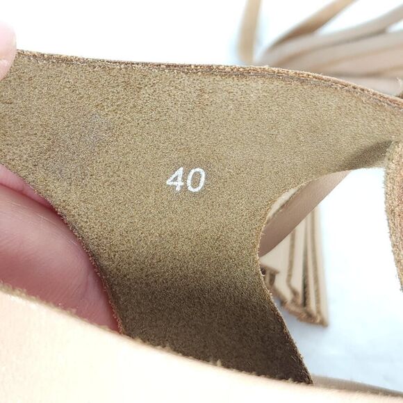 FREE PEOPLE Women’s Bryn Mar U40 EU9,5 Brown Leather Ankle Wrap Flat Sandals - Picture 14 of 14